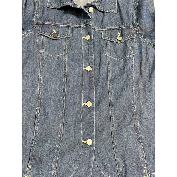 Turtle Bay Denim Jean Jacket Womens Size Medium 4 Pockets Button Front - Picture 3 of 5